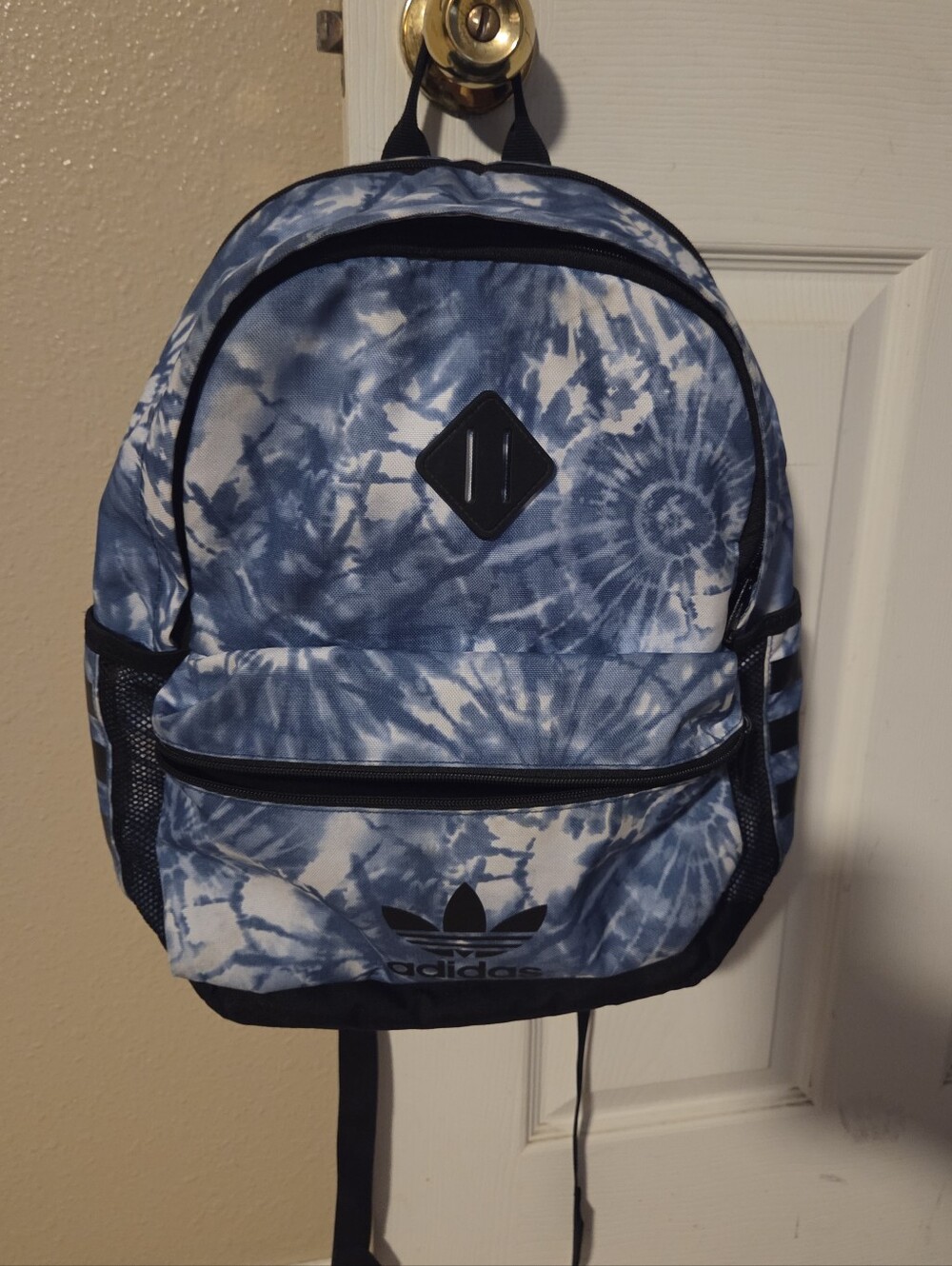 adidas Blue Tie-Dye Casual Backpack for Men Some Discolored Scuffs. Heavy Duty